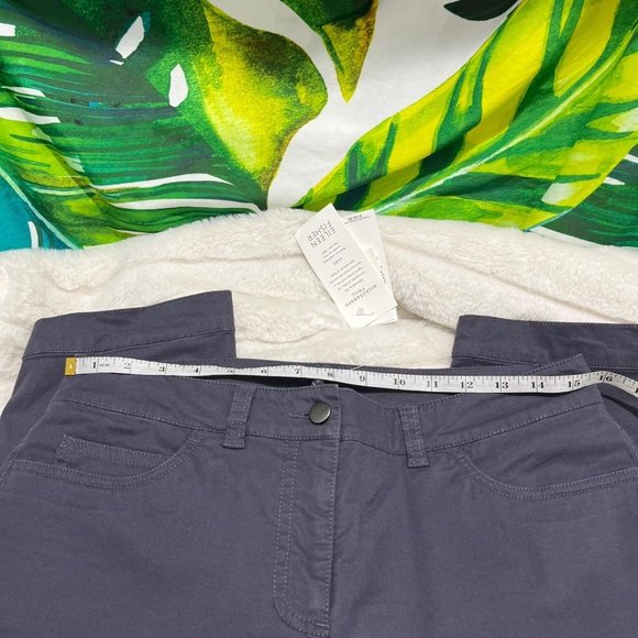 NWT $158 Eileen Fisher Small Purple Grey Clam Digger Cropped Zip Hem Luxe Pants - Picture 7 of 10